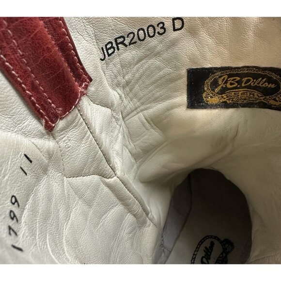 J.B. Dillon Reserve JBR2003D Men’s Size 10D Tan Red Leather Western Cowboy Boot - Picture 9 of 10